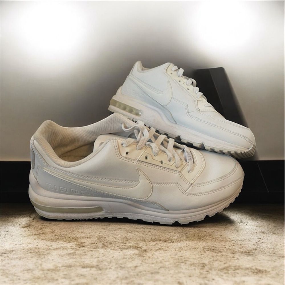2024 Nike Air Max Mens Size 12 All White Athletic Running Shoes 687977-111